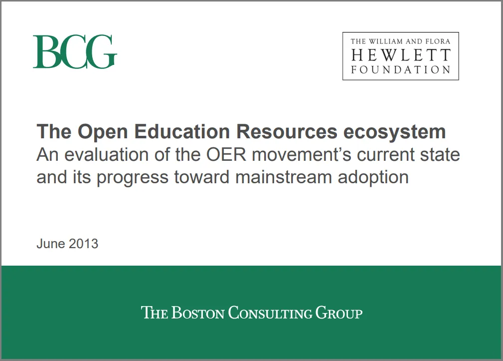 BCG presentation "The Open Education Resources Ecosystem"