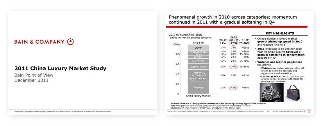 professional quality presentation 2011 China Luxury Market Study Bain