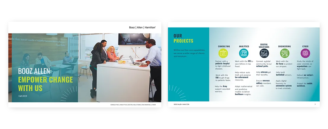 professional quality presentation Booz Allen at a glance Booz Allen Hamilton