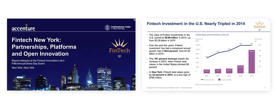 professional quality presentation Fintech New York Partnerships Platforms and Open Innovation Accenture