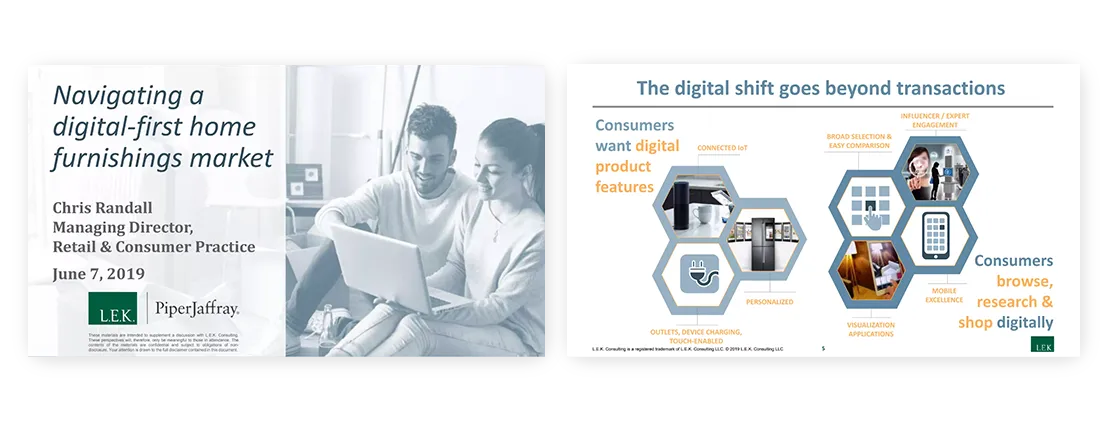 professional quality presentation Navigating a digital first home furnishings market