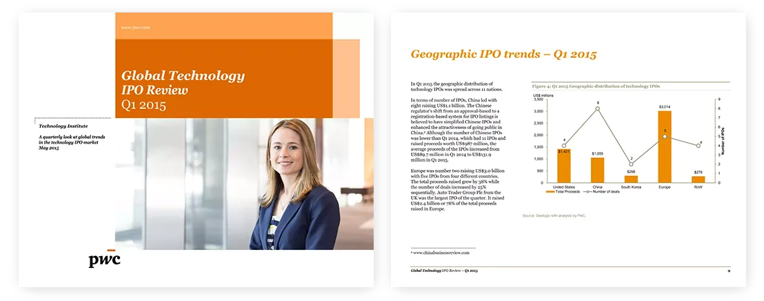 professional quality presentation PwCs Global Technology IPO Review — Q1 2015