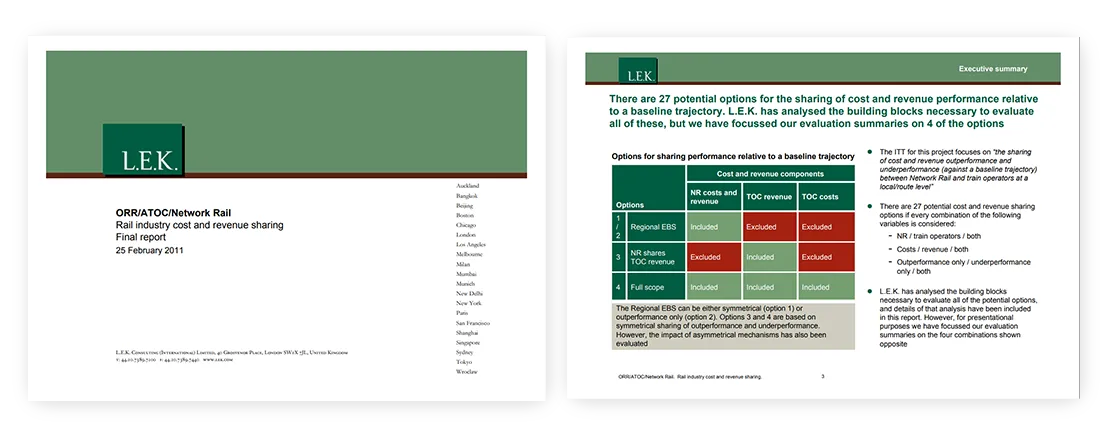 Rail industry cost and revenue sharing 2011