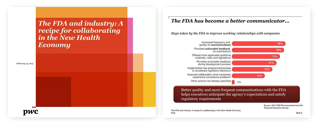 professional quality presentation The FDA and industry A recipe for collaborating in the New Health Economy