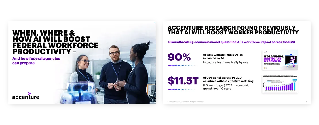 professional quality presentation When Where How AI Will Boost Federal Workforce Productivity Accenture 1